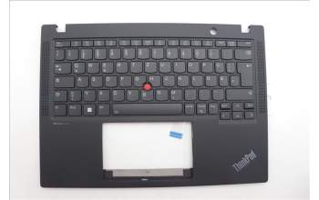 Lenovo 5M11N89423 C-Cover with keyboard, German, Black, Backlight, UK