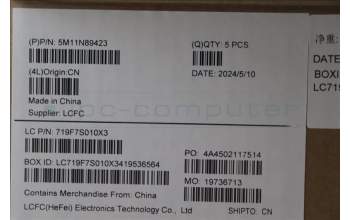 Lenovo 5M11N89423 C-Cover with keyboard, German, Black, Backlight, UK