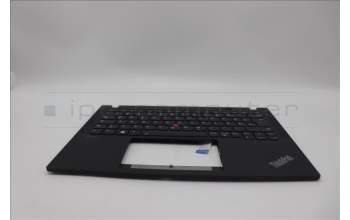 Lenovo 5M11N89423 C-Cover with keyboard, German, Black, Backlight, UK