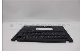 Lenovo 5M11N89423 C-Cover with keyboard, German, Black, Backlight, UK