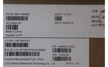 Lenovo 5M11N89509 MECH_ASM BL KB BK MG WW BUL LTN