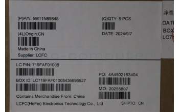 Lenovo 5M11N89848 MECH_ASM BL KB BK CZE/SLK LTN