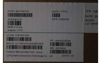 Lenovo 5M11N93152 MECH_ASM BL KB BK WW DEN CHY