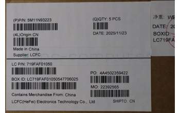 Lenovo 5M11N93223 MECH_ASM BL KB BK WW SWS PMX