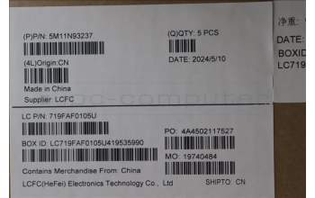 Lenovo 5M11N93237 MECH_ASM BL KB BK WW UK LTN