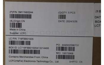 Lenovo 5M11N93244 MECH_ASM FRU KB ENG(CHY)US Bk