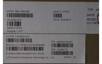 Lenovo 5M11N93286 MECH_ASM FRU KB HBW(SRX)US Bk