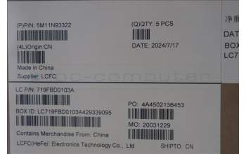 Lenovo 5M11N93322 MECH_ASM FRU KB SWS(SRX)UK Bk