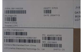 Lenovo 5M11N93326 MECH_ASM FRU KB TUR(SRX)UK Bk