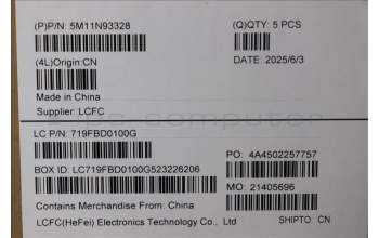 Lenovo 5M11N93328 MECH_ASM FRU KB UK(CHY)UK Bk
