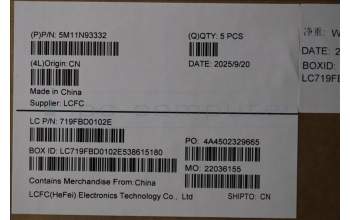 Lenovo 5M11N93332 MECH_ASM FRU KB EUROENG(CHY)US Bk