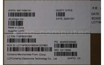 Lenovo 5M11N94151 MECH_ASM FRU KB UKR(SRX)US Bk