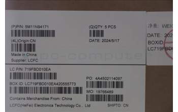 Lenovo 5M11N94171 MECH_ASM FRU KB DEN BL(SRX)UK Bk