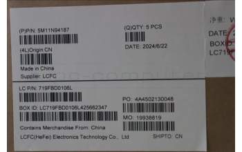 Lenovo 5M11N94187 MECH_ASM FRU KB GRE BL(SRX)US Bk