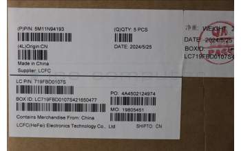 Lenovo 5M11N94193 C-Cover with keyboard, Hebrew, Black, Backlight, US