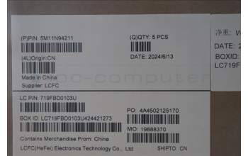 Lenovo 5M11N94211 MECH_ASM FRU KB RUS BL(SRX)US Bk