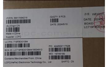 Lenovo 5M11N94219 MECH_ASM FRU KB SLV BL(SRX)UK Bk