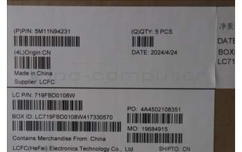 Lenovo 5M11N94231 MECH_ASM FRU KB SWS BL(SRX)UK Bk