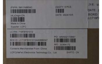 Lenovo 5M11N96543 MECH_ASM FRU KBD CCV GRE (CHY) US BK