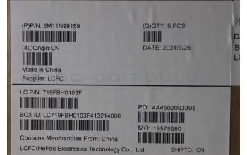 Lenovo 5M11N99159 MECH_ASM FRU KBD CCV ITA BL(LTN) UK BK