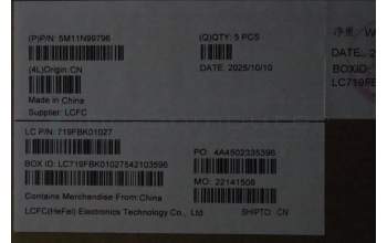 Lenovo 5M11N99796 MECH_ASM FRU KBD CCV SWS (PMX) UK BK