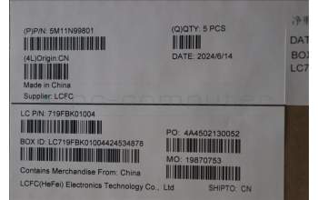 Lenovo 5M11N99801 MECH_ASM FRU KBD CCV UK (LTN) UK BK