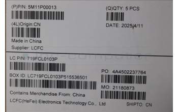 Lenovo 5M11P00013 MECH_ASM FRU NORDIC (CHY) UK BK