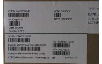 Lenovo 5M11P32343 MECH_ASM FRU FRA BL (CHY) UK BK