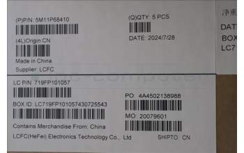 Lenovo 5M11P68410 MECH_ASM BL KB NP BK WW BEL LTN