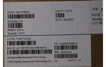 Lenovo 5M11P68421 MECH_ASM BL KB NP BK WW CZE/SLK CHY