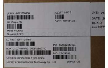 Lenovo 5M11P68436 C-Cover with keyboard, French, Black, Backlight, WWAN, SIM, US