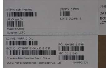 Lenovo 5M11P68792 MECH_ASM BL KB NP BK WW LA SPA LTN