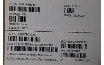 Lenovo 5M11P69386 MECH_ASM KBD Ccvr BUL BK BL SRX UK BK