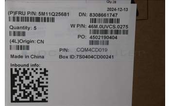 Lenovo 5M11Q25681 MECH_ASM GRP_KBD_BZL_UK_WL_BK_TRI