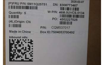 Lenovo 5M11Q25751 MECH_ASM GRP_KBD_BZL_UK_WW_BK_LTN