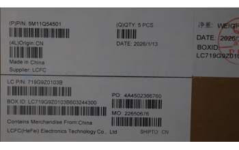 Lenovo 5M11Q54501 MECH_ASM BL KB BK BUL SRX