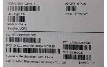 Lenovo 5M11Q54517 MECH_ASM BL KB BK CZE/SLK SRX