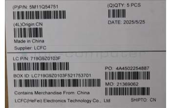 Lenovo 5M11Q54751 MECH_ASM BL KB BK UK SRX