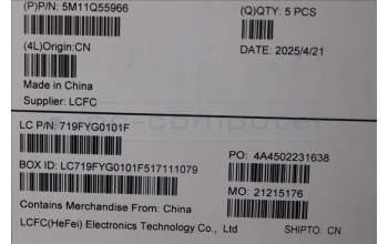 Lenovo 5M11Q55966 MECH_ASM GRP_KBD_BZL_BEL_WL_DB_LTN