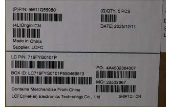 Lenovo 5M11Q55980 MECH_ASM GRP_KBD_BZL_HUN_WL_DB_LTN