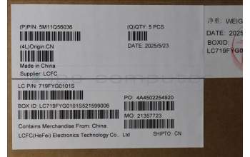 Lenovo 5M11Q56036 MECH_ASM GRP_KBD_BZL_UK_WW_DB_CHY