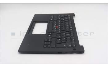Lenovo 5M11Q60616 C-Cover with keyboard, German, Black, Backlight, UK