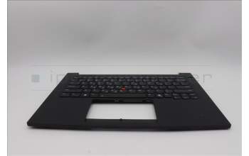 Lenovo 5M11Q60807 C-Cover with keyboard, Greek, Black, Backlight, Smart Card Reader, US