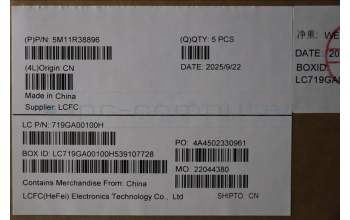 Lenovo 5M11R38896 MECH_ASM GRP_KBD_BZL_SLV_WL_LG_CHY