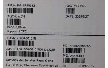 Lenovo 5M11R38952 MECH_ASM GRP_KBD_BZL_ITA_WL_LG_LTN