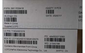 Lenovo 5M11R39418 MECH_ASM GRP_KBD_BZL_EST_WW_LG_CHY