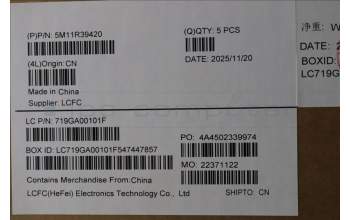 Lenovo 5M11R39420 MECH_ASM GRP_KBD_BZL_EURO ENG_WW_LG_CHY