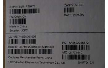 Lenovo 5M11R39473 MECH_ASM GRP_KBD_BZL_UK_WW_LG_CHY