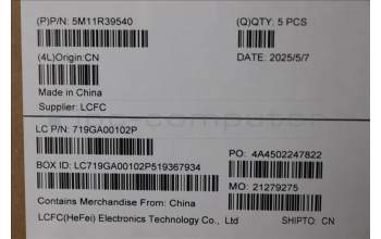Lenovo 5M11R39540 MECH_ASM GRP_KBD_BZL_SWS_WW_LG_LTN
