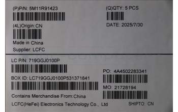 Lenovo 5M11R91423 MECH_ASM BL KB GY FPR FRA CHY